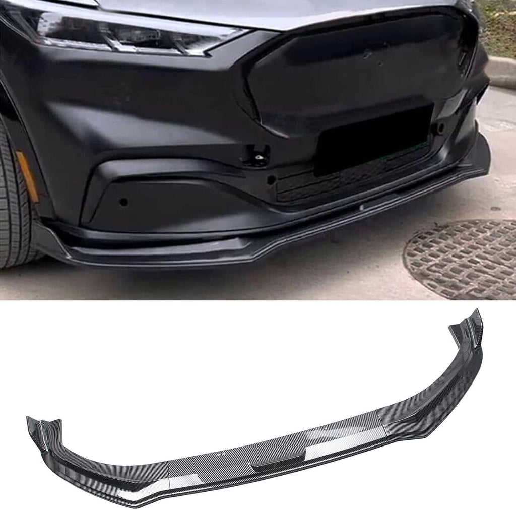 NINTE For 2021 - 2024 Ford Mustang Mach - E MK1 Front Lip ABS 3 Pieces Front Bumper Splitters - NINTE