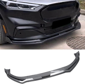 NINTE For 2021 - 2024 Ford Mustang Mach - E MK1 Front Lip ABS 3 Pieces Front Bumper Splitters - NINTE