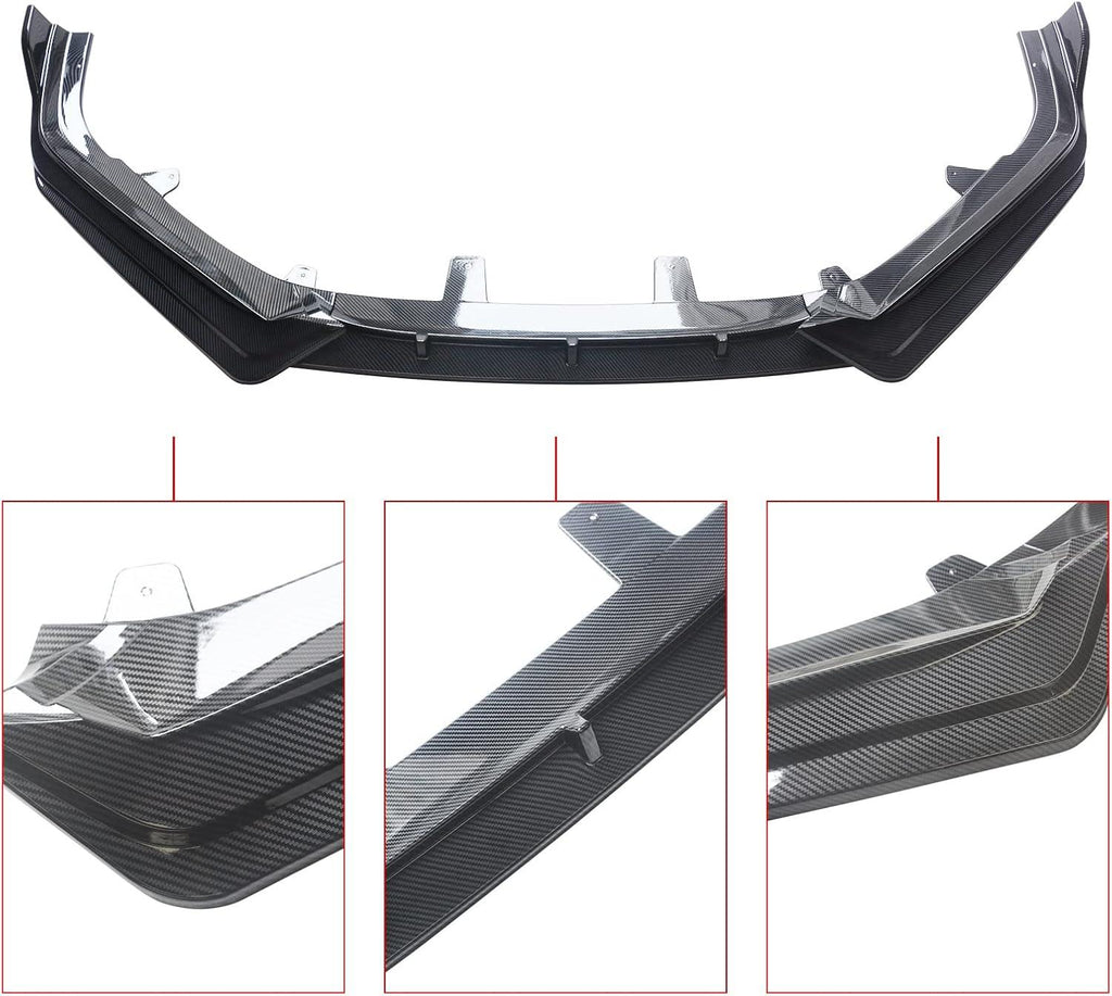 NINTE For 2021 - 2022 Honda Accord ABS 3Pcs Front Lip Front Bumper Lip Splitters - NINTE