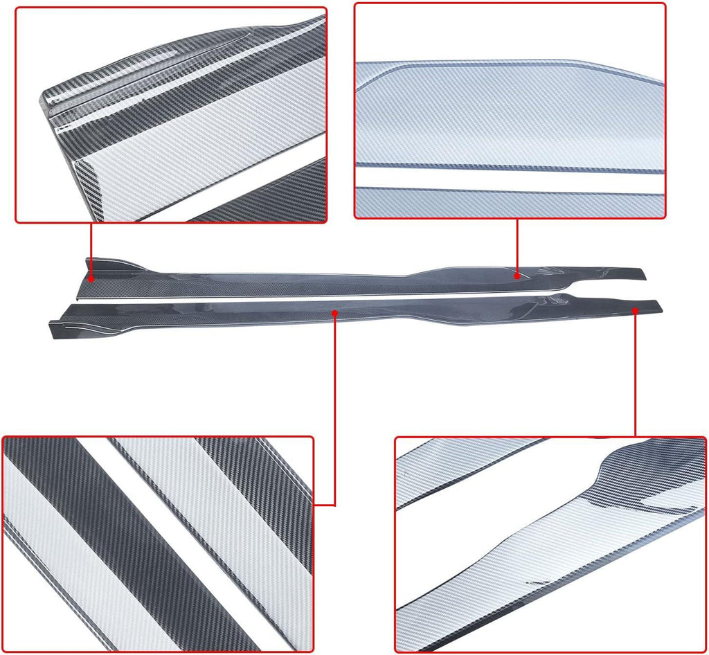 NINTE For 2015 - 2023 Dodge Charger SRT Side Skirts ABS Rocker Panel Extension Lips - NINTE