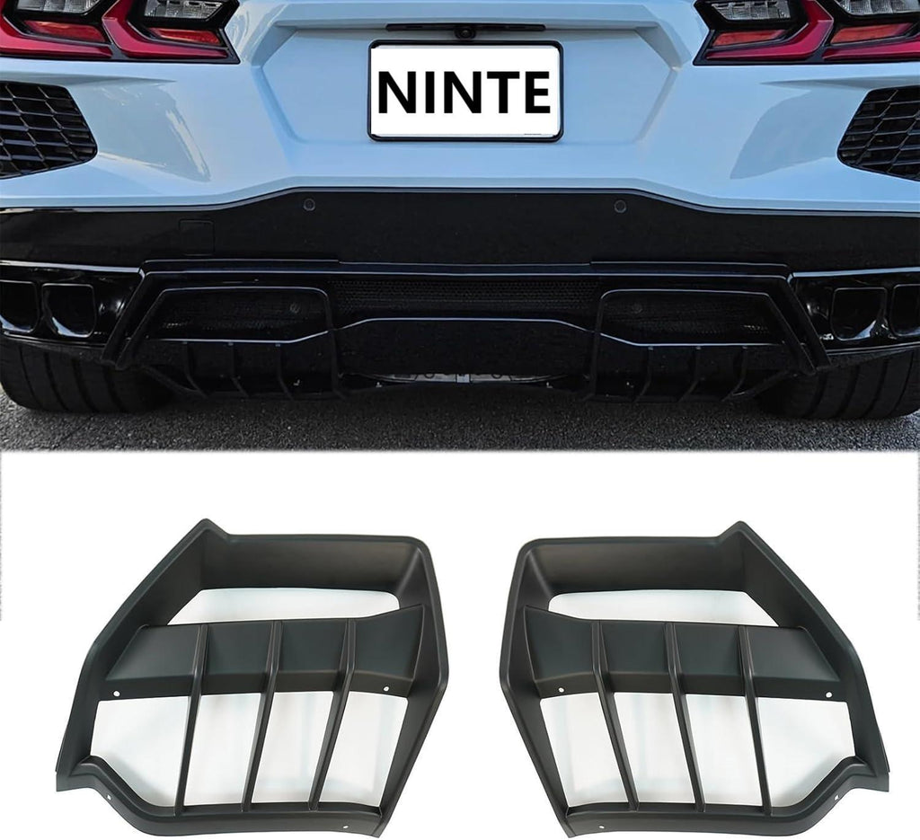 NINTE For 2020 - 2024 Corvette C8 Stingray/Z51/E - Ray Rear Diffuser Rear Lower Bumper Diffuser Lip Spoiler Splitter - NINTE