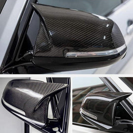 NINTE Real Carbon Fiber Mirror Covers For 2012 - 2018 BMW 3 Series F30 F31 F34 4 Series F32 F33 F36 1 Series F20 2 Series F22 F23 X1 E84 M2 F87 Tape - On Overlay(NOT the Replacement) - NINTE