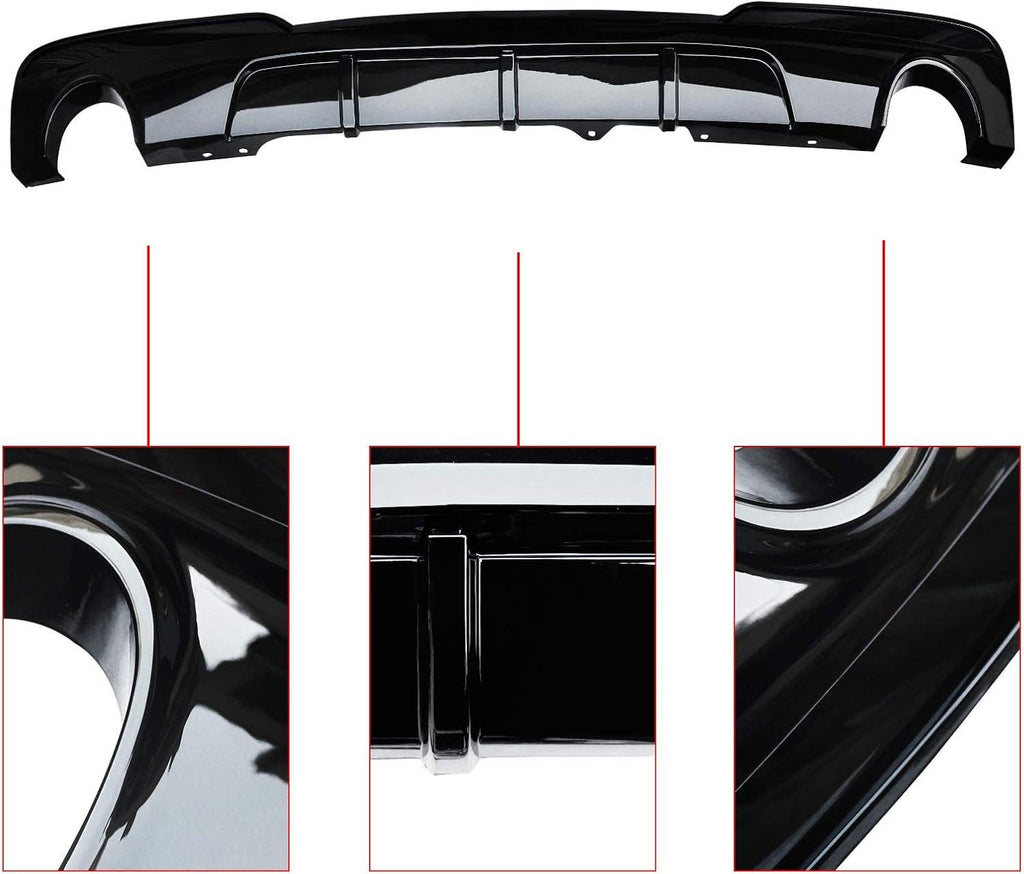 NINTE For 2011 - 2017 BMW 5 - Series F10 F11 535d 535i Rear Diffuser M Sport MP Style Twin Outlet Rear Bumper Lip - NINTE