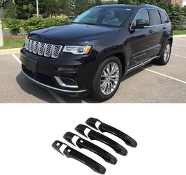 NINTE Door Handle Cover for 2013 - 2021 Jeep Grand Cherokee & 2014 - 2023 Dodge Durango ABS Gloss Black with 2 Smart Keyhole - NINTE