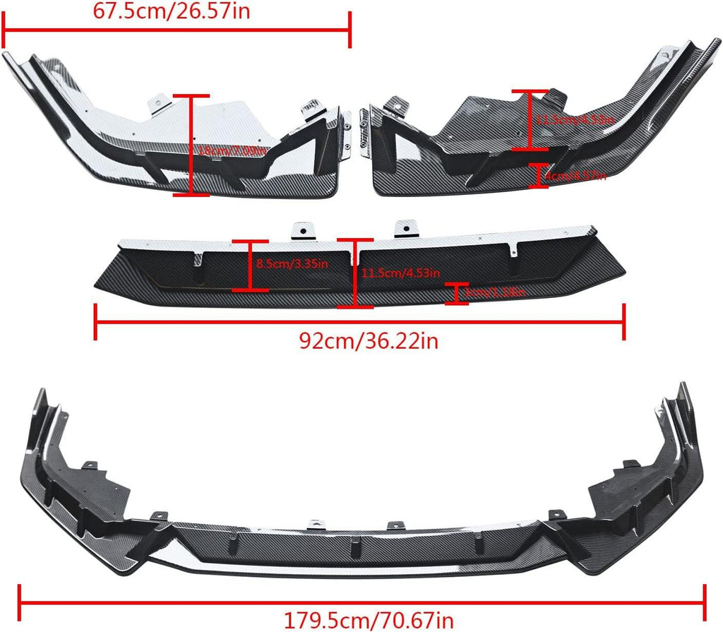 NINTE For 2022 - 2024 11th Honda Civic Front Lip ABS Front Bumper Splitter Body Spoiler - NINTE