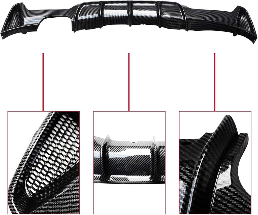 NINTE For 2014 - 2020 BMW 4 Series F32 F33 F36 420i 420d 428i 430i M Sport Rear Diffuser Single Twin Exhaust Rear Bumper Lip Splitter - NINTE