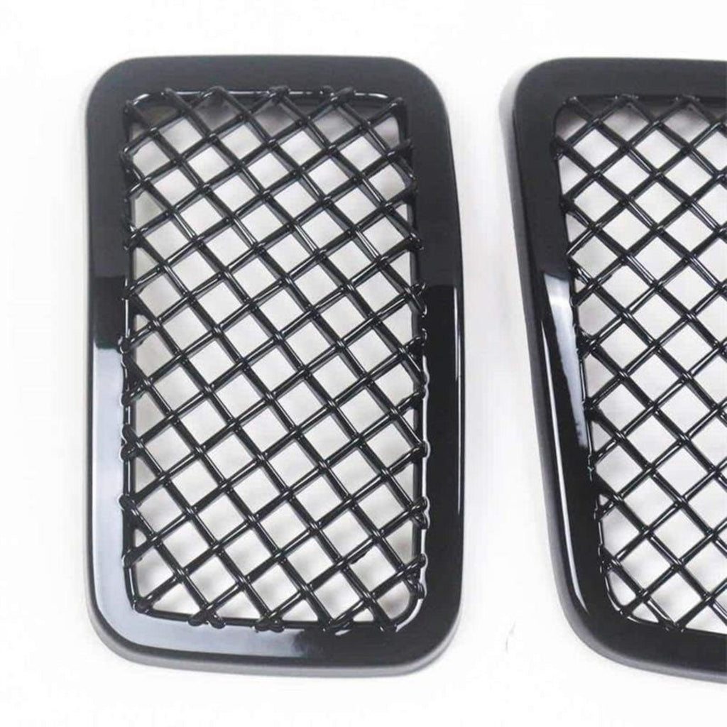 Ninte For 2019 - 2021 Jeep Cherokee 7 PCS ABS Front Mesh Grill Cover - Painted Gloss Black Grille - NINTE