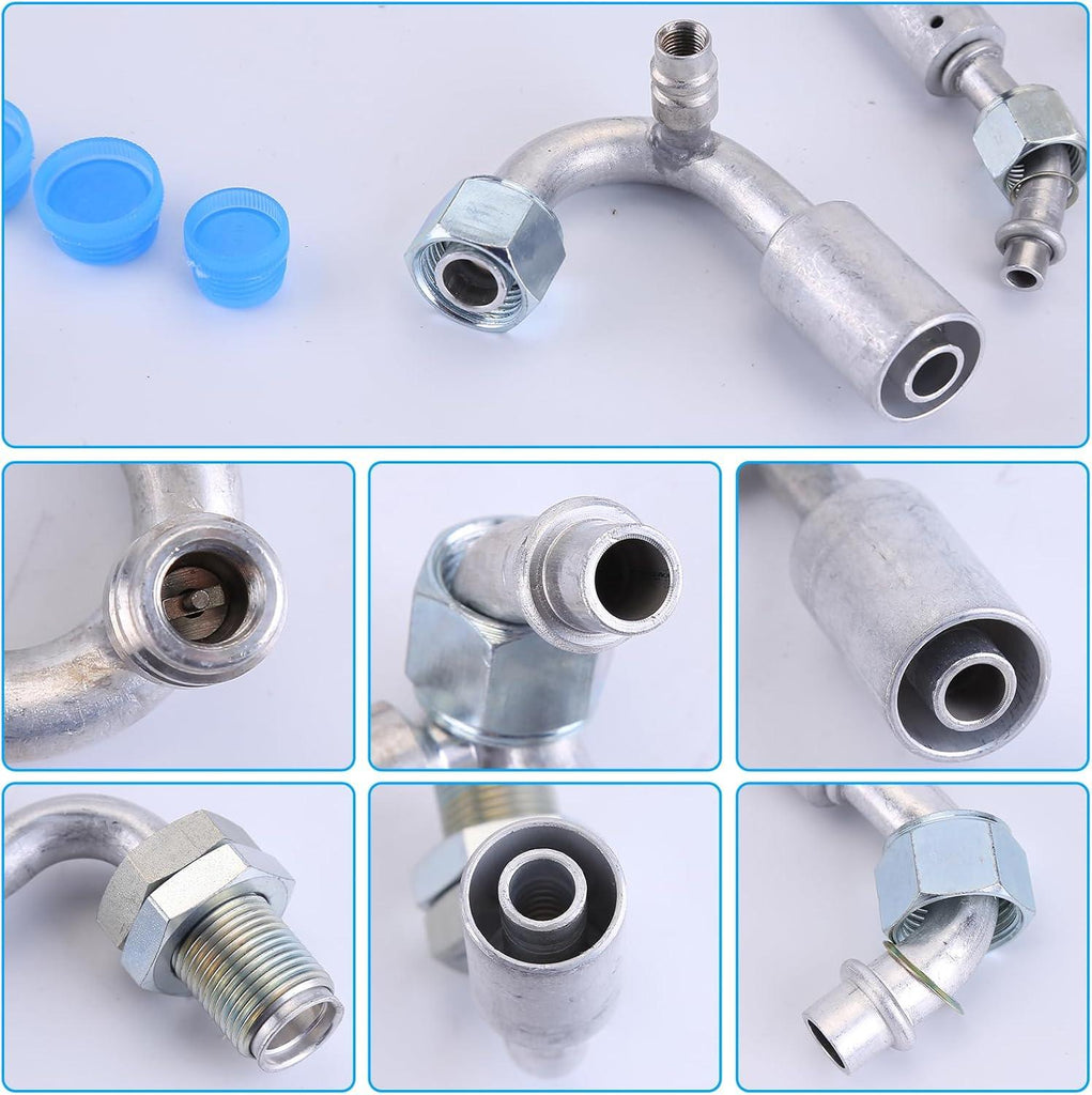 NINTE Universal A/C Hose Kit - Includes 6, 8, 10 A/C Hoses with O - Ring Fittings, Oil Tube, and Refrigerant Discharge/Suction Hose for Automotive Air Conditioning Systems - NINTE