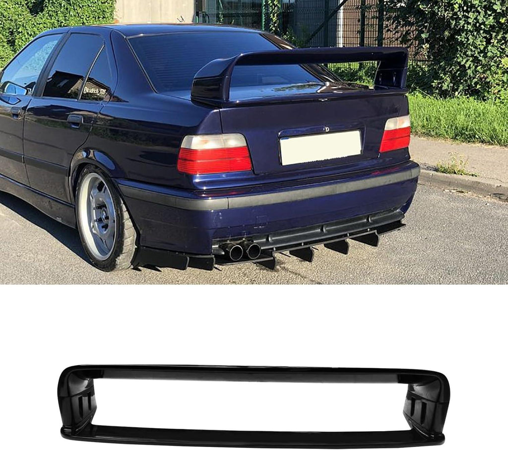 NINTE Rear Spoiler Fit for 1992 - 1998 3 Series E36 1994 - 1999 E36 M3 ZR1 Extended Style ABS Painted Rear Trunk Spoiler Splitter Rear Wing - NINTE