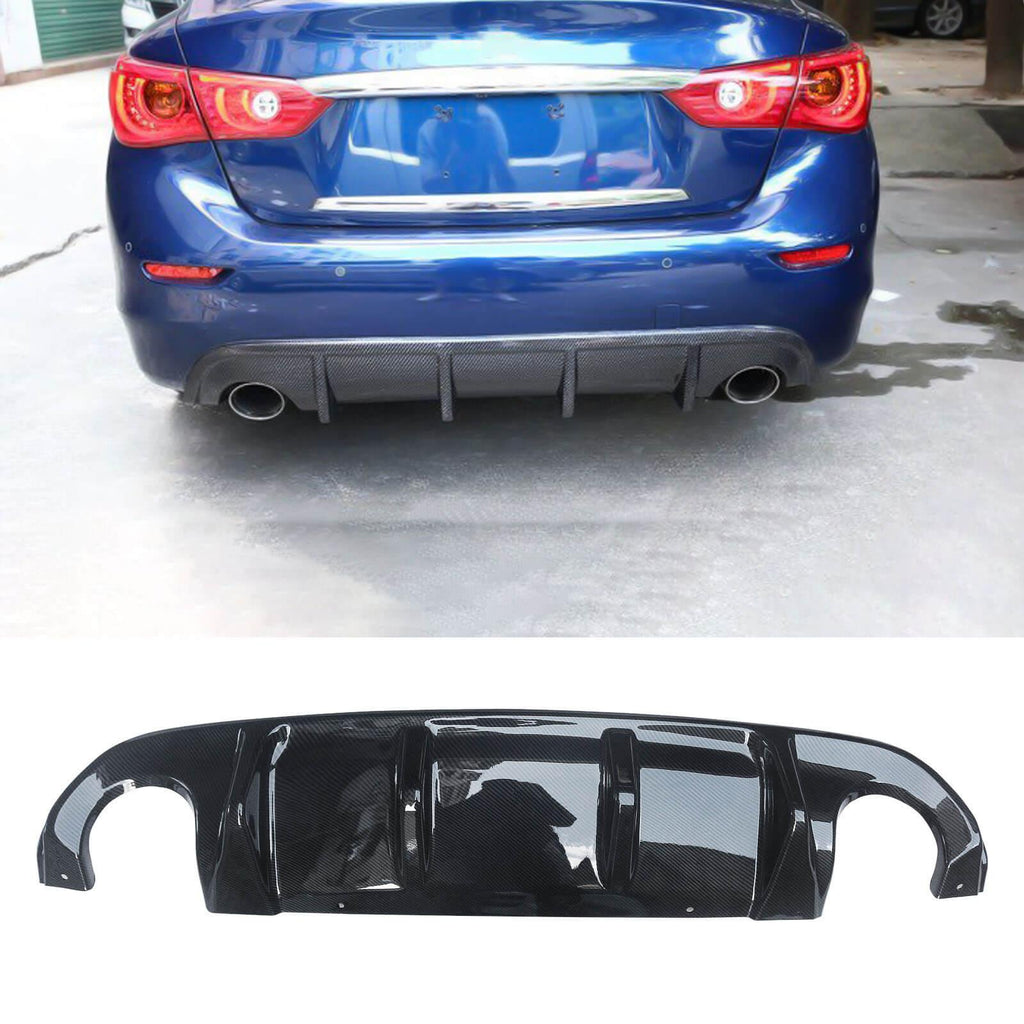 NINTE For 2014 - 2017 Infiniti Q50 Rear Bumper Lip ABS Painted Rear Bumper Lip Rear Diffuser - NINTE