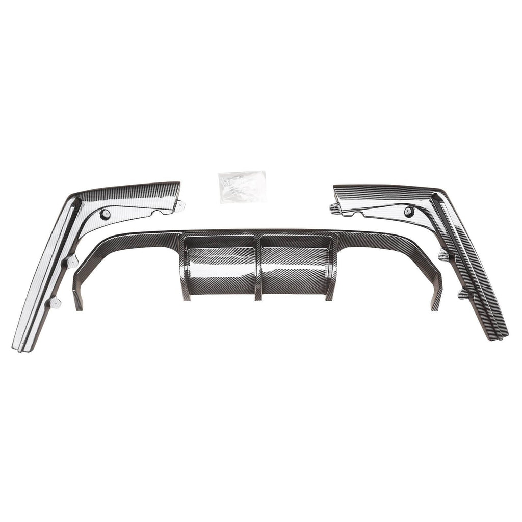 NINTE For 2015 - 2020 BMW F80 M3 F82 M4 F83 3PCs Rear Diffuser ABS Painted V Style Rear Bumper Lip - NINTE