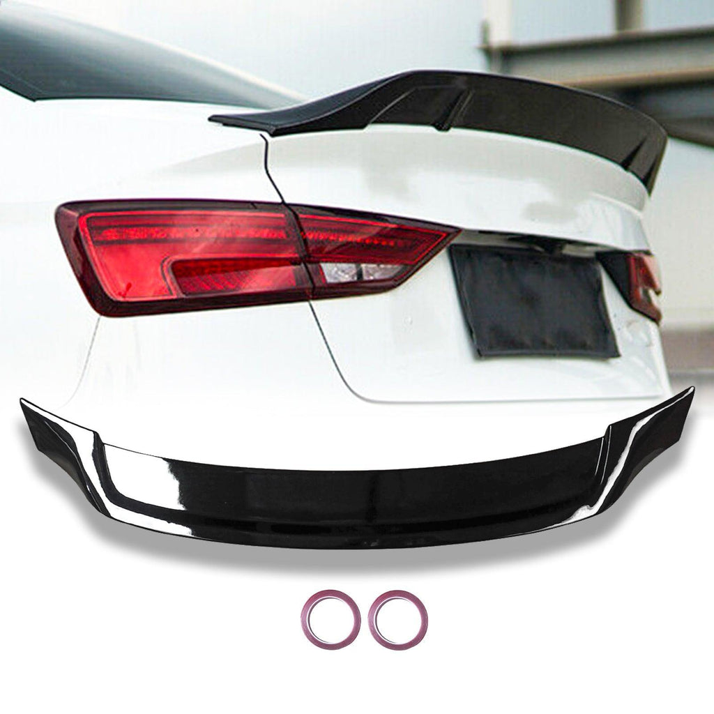 NINTE For 2014 - 2020 Audi A3 S3 RS3 A3 Quattro Rear Spoiler R Style Trunk Spoiler Rear Wing Gloss Black - NINTE