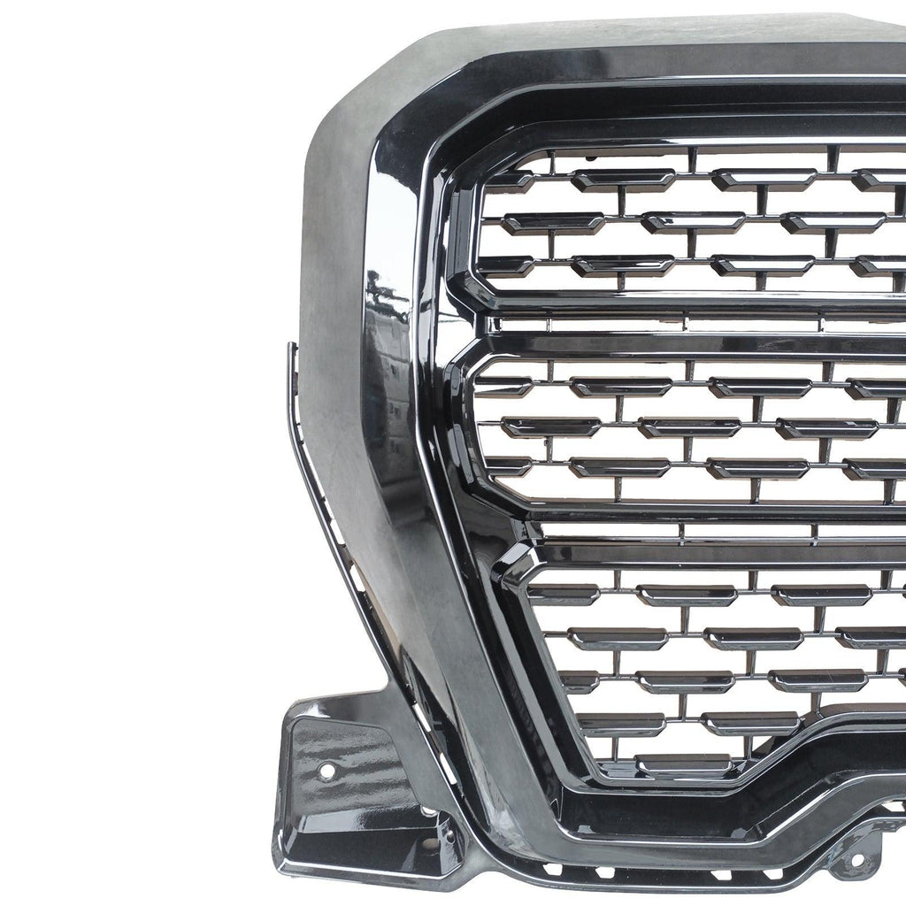 NINTE Front Hood Grille For 2019 - 2021 GMC Sierra 1500 ABS Denali Mesh Style Gloss Blcak - NINTE