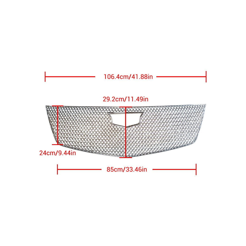 NINTE For 2017 - 2022 Cadillac XT5 Grille cover ABS Front Mesh Grill Protector Gloss Black/Chrome - NINTE