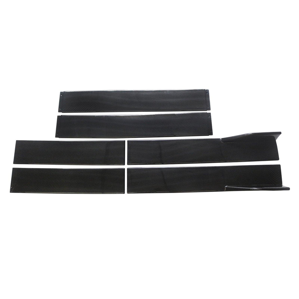 NINTE Side Skirts 2.2M/86.6 Inch Universal Fit PP Carbon Look Rocker Panel Extension Lip Splitters 3pcs - NINTE