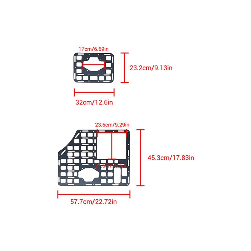 NINTE Side Bed Panel For 2015 - 2025 Ford F150 Side Molle Panel 5.5FT Truck Bed Panel Rear Cargo Storage Shelf for 2024 Ford F - 150 Accessories - NINTE