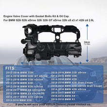 Cargar imagen en el visor de la galerĆa, NINTE N20 Engine Valve Cover with Gasket Bolts Kit Oil Cap for BMW 2012 - 2018 528i 528i xDrive 328i 328i GT xDrive 320i x5 x3 X1 428i z4 2.0L Replace 11127588412 - NINTE