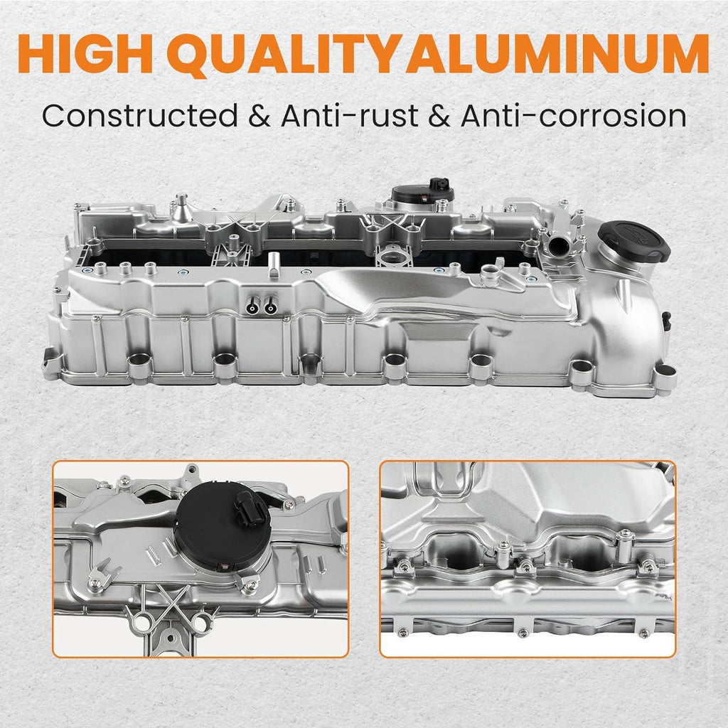 NINTE ALUMINUM Valve Cover with Gasket Cap for BMW 135i 335i 535i 640i 740i X3 X5 N55 11127570292 - NINTE