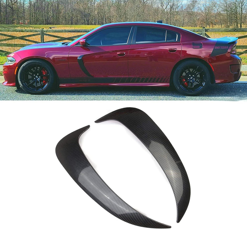 NINTE For 2015 - 2023 Dodge Charger Add - On Outside Garnish Scoop Vent Cover Side Vent Front Door Side Fender Scoops Fin Vents Cover - NINTE
