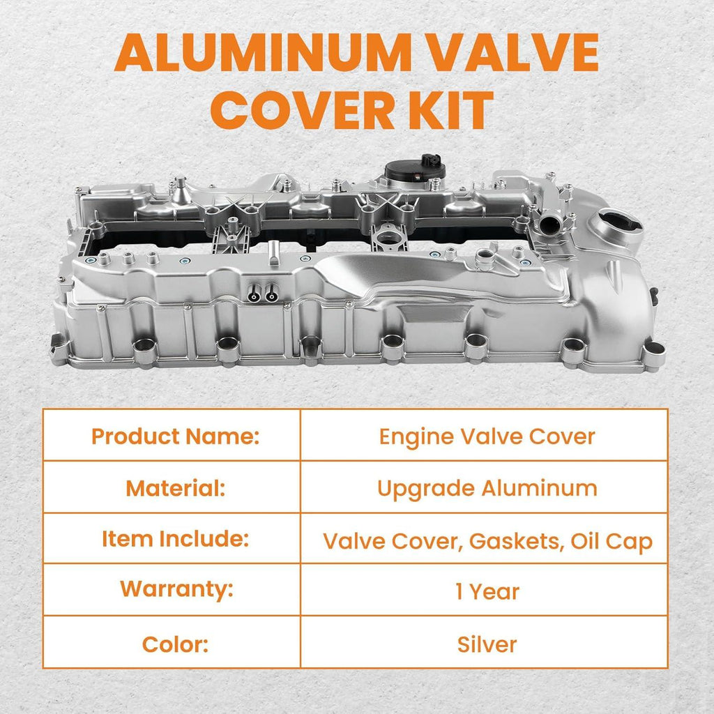 NINTE ALUMINUM Valve Cover with Gasket Cap for BMW 135i 335i 535i 640i 740i X3 X5 N55 11127570292 - NINTE