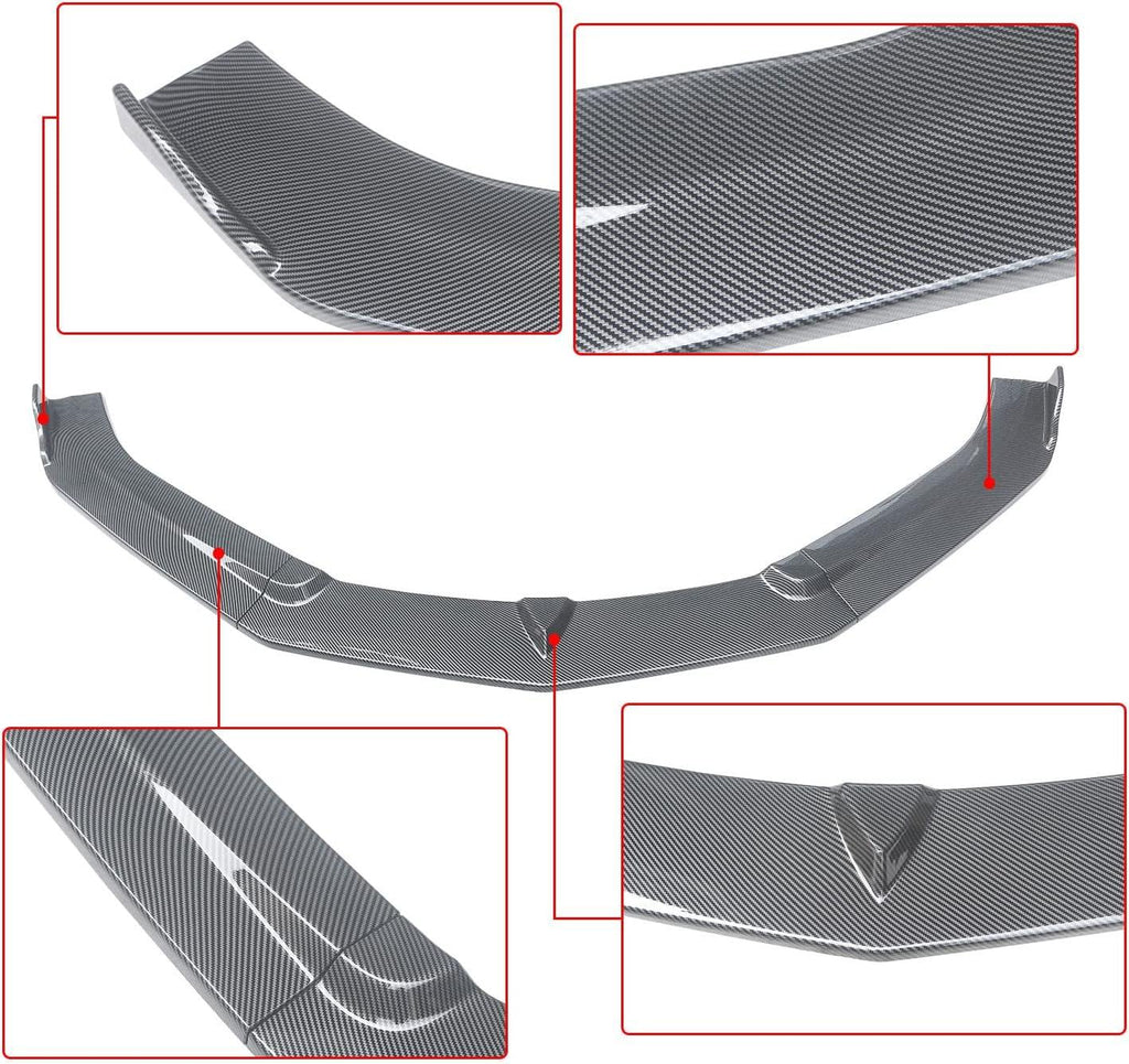 NINTE Front Lip for 2016 - 2021 ChevroletCamaro SS / 2019 - 2021 LS LT RS 3 Pieces Front Bumper Lip Spoiler Splitters - NINTE