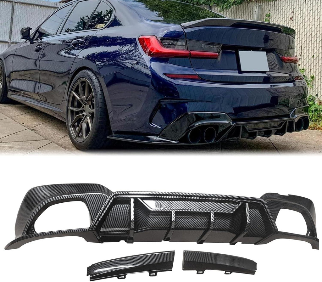 NINTE For 2019 - 2022 BMW 3 Series G20 M Sport 330i 340i 320i 330e M340i Rear Diffuser Rear Bumper Lip - NINTE
