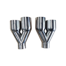 Load image into Gallery viewer, NINTE Pair of Dual Exhaust Tips Staggered Single Wall 304 Stainless Steel for ID: 2.5 inch/OD: 3.5"/ Length: 10.25" - NINTE