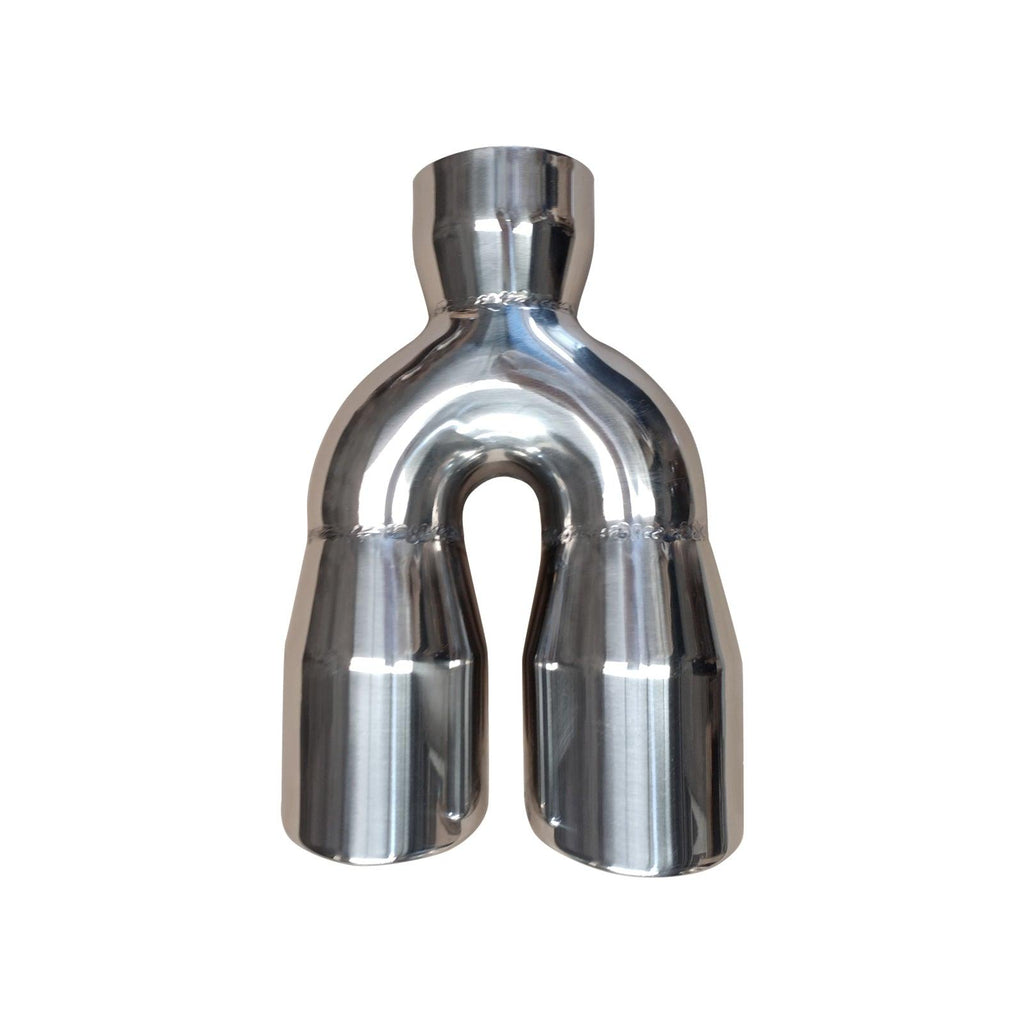 NINTE 2.5" to 3" Dual Exhaust Tip 2 1/2 Inch Inlet 3 Inch Outlet 9.5" Length Weld On Exhaust Tailpipe Tips 304 Polished Stainless Steel 1.2mm Thickness Double Wall Slant Rolled Edge - NINTE