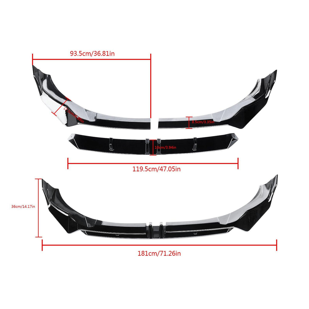 NINTE For 2022 - 2024 BMW G01 G02 X3 X4 M - Sport Front Lip Front Bumper Splitters ABS Painted - NINTE