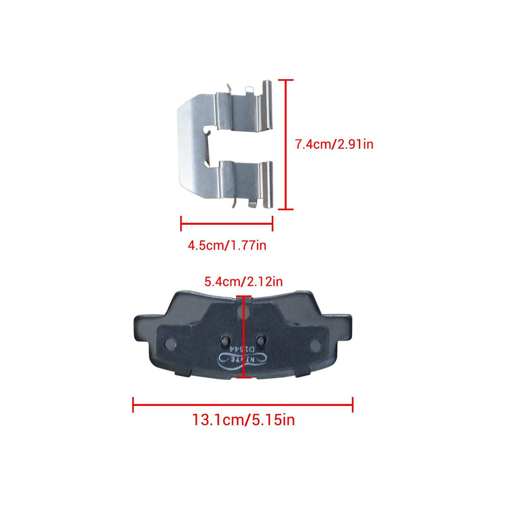 NINTE For 11 - 16 Hyundai Elantra 12 - 17 Accent 12 - 17 Kia Rio REAR Ceramic Disc Brake Pad - NINTE