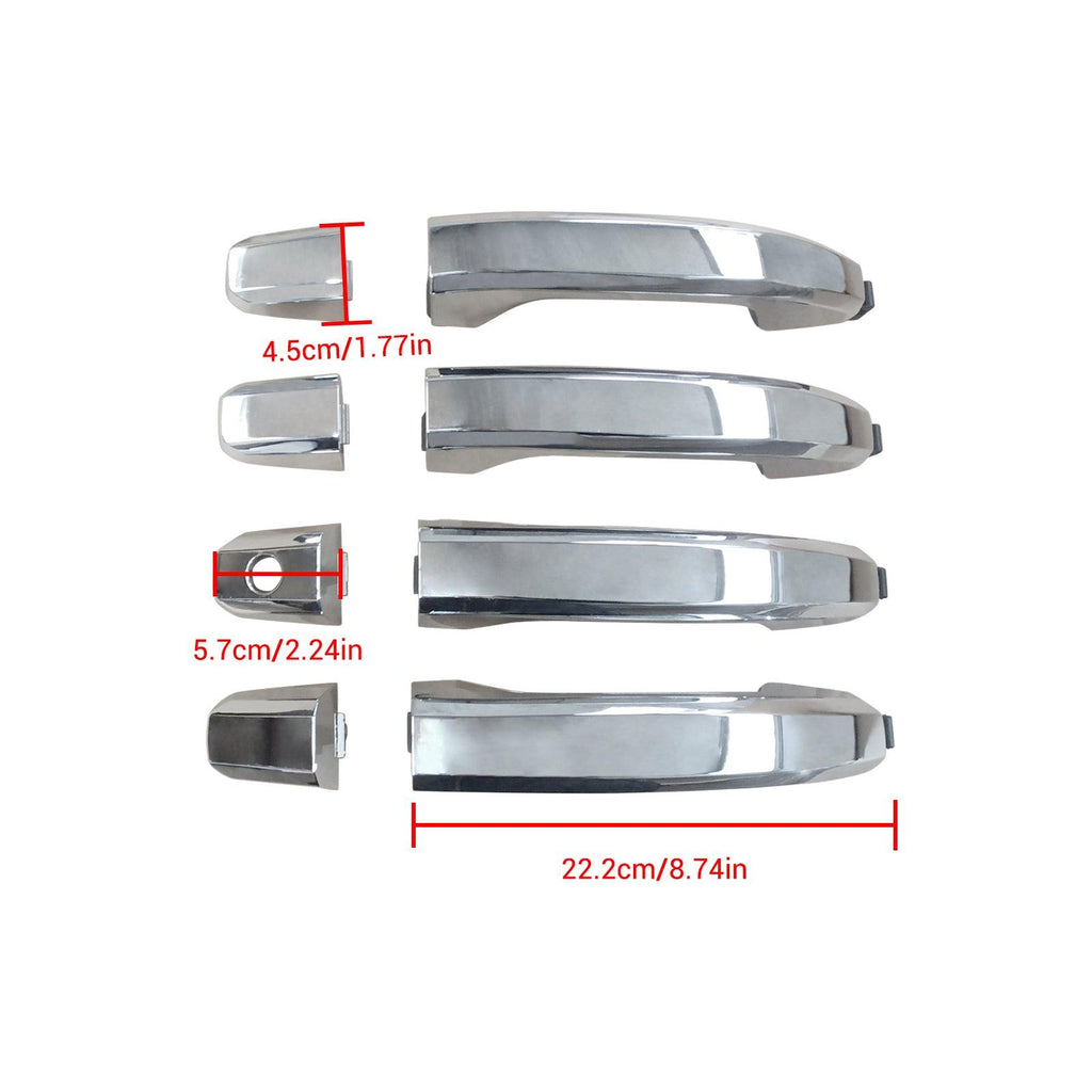 NINTE Door Handle Set Fit for Chevy Silverado 1500 GMC Sierra 1500 2014 - 2019 Chrome Exterior Door Handles Body Trim Replacement Parts 1500 Silverado Accessories - NINTE