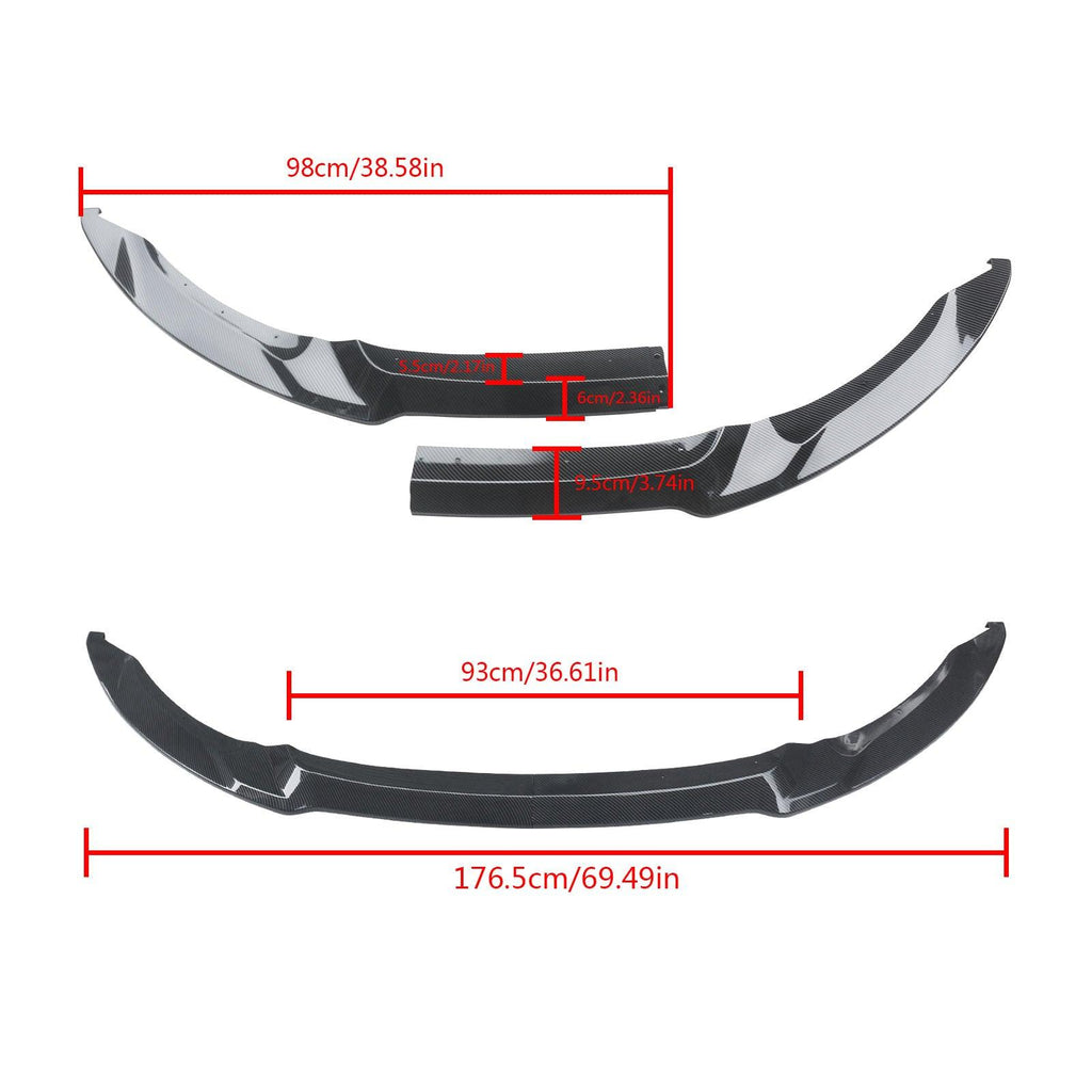 NINTE For 2015 - 2020 BMW F80 M3 F82 F83 M4 2 Pieces CS Style Front Lip Front Bumper Lip Spoiler Splitter - NINTE