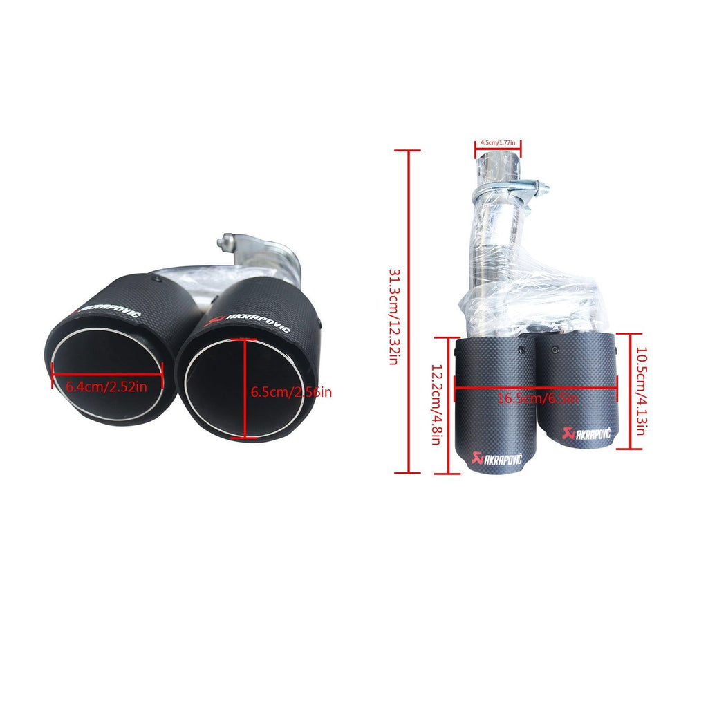NINTE For 2022 2023 2024 2025 Honda Civic 11th Gen 6.5"Dual Rear Exhaust Tips Matte Carbon Look - NINTE