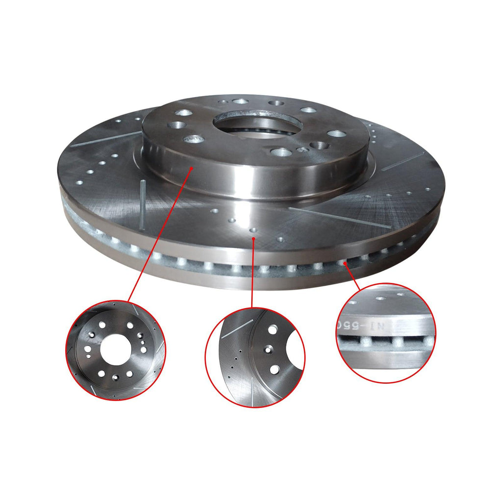 NINTE Front Drilled Brake Rotors for 2005 - 2020 Chevy GMC Silverado Sierra Suburban 1500 Tahoe - NINTE