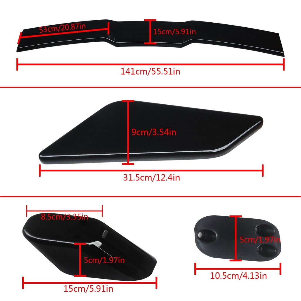 NINTE Rear Spoiler For 2018 - 2024 Toyota Camry 4DR /2018 - 2022 Honda Accord Trunk Spoiler Wing Gloss Black ABS - NINTE