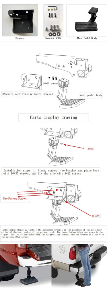NINTE For 2022 2023 2024 2025 Toyota Tundra Fold - able Truck Bed Step Retractable BedStep - NINTE