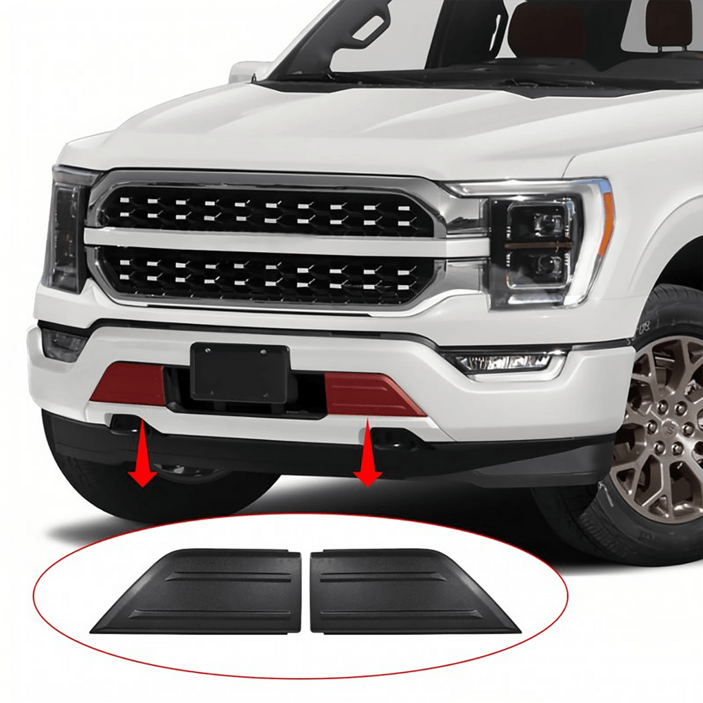 NINTE For Ford F150 2021 - 2023 1 Set Front Bumper Guards Inserts Pads End Caps Cover Trim - NINTE