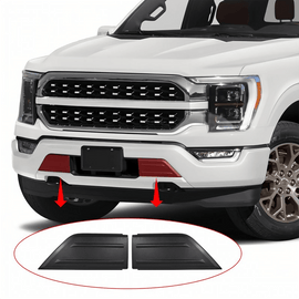 NINTE For Ford F150 2021 - 2023 1 Set Front Bumper Guards Inserts Pads End Caps Cover Trim - NINTE