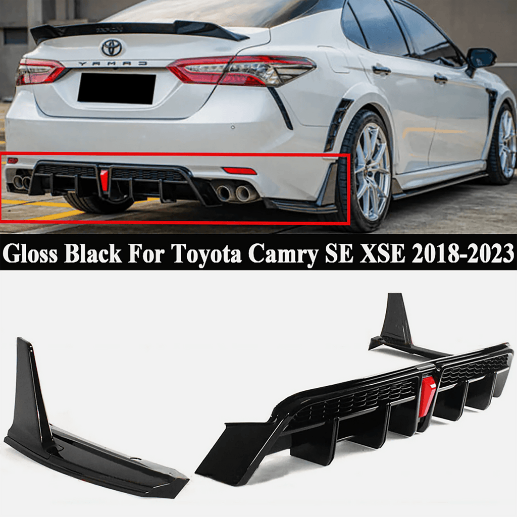 NINTE For 2018 - 2024 Toyota Camry SE XSE Yofer V2 LED Rear Bumper Diffuser + Corner Extension - NINTE