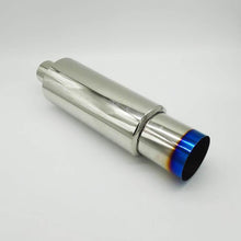 Laden Sie das Bild in den Galerie-Viewer, NINTE For Universal Exhaust Muffler 4" JDM Titanium Burnt N1 Tip Stainless T - 304 2.5" Inlet+Silencer - NINTE