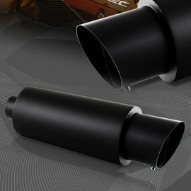 NINTE Universal Exhaust Muffler Black 4 Inch JDM Slant N1 Tip 2.5 Inch Inlet - NINTE