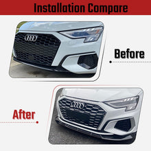 Laden Sie das Bild in den Galerie-Viewer, NINTE For 2021 - 2024 Audi A3 8Y Front Lip ABS Front Bumper Splitter ABS 3 Pieces NON - Fit S - Line Fit Sport - NINTE