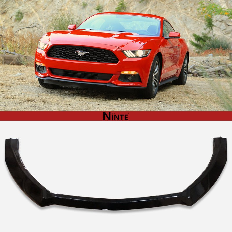 NINTE For 2015 - 2017 Ford Mustang Front Lip Front Bumper Splitters ABS Gloss Black - NINTE