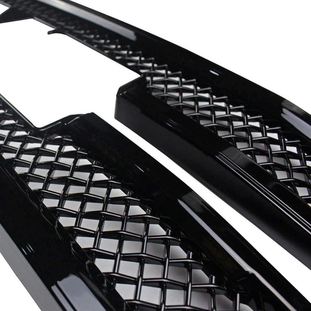 NINTE For 2016 - 2018 GMC Sierra 1500 Grille Overlay Grille Covers Chrome/Gloss Black - NINTE