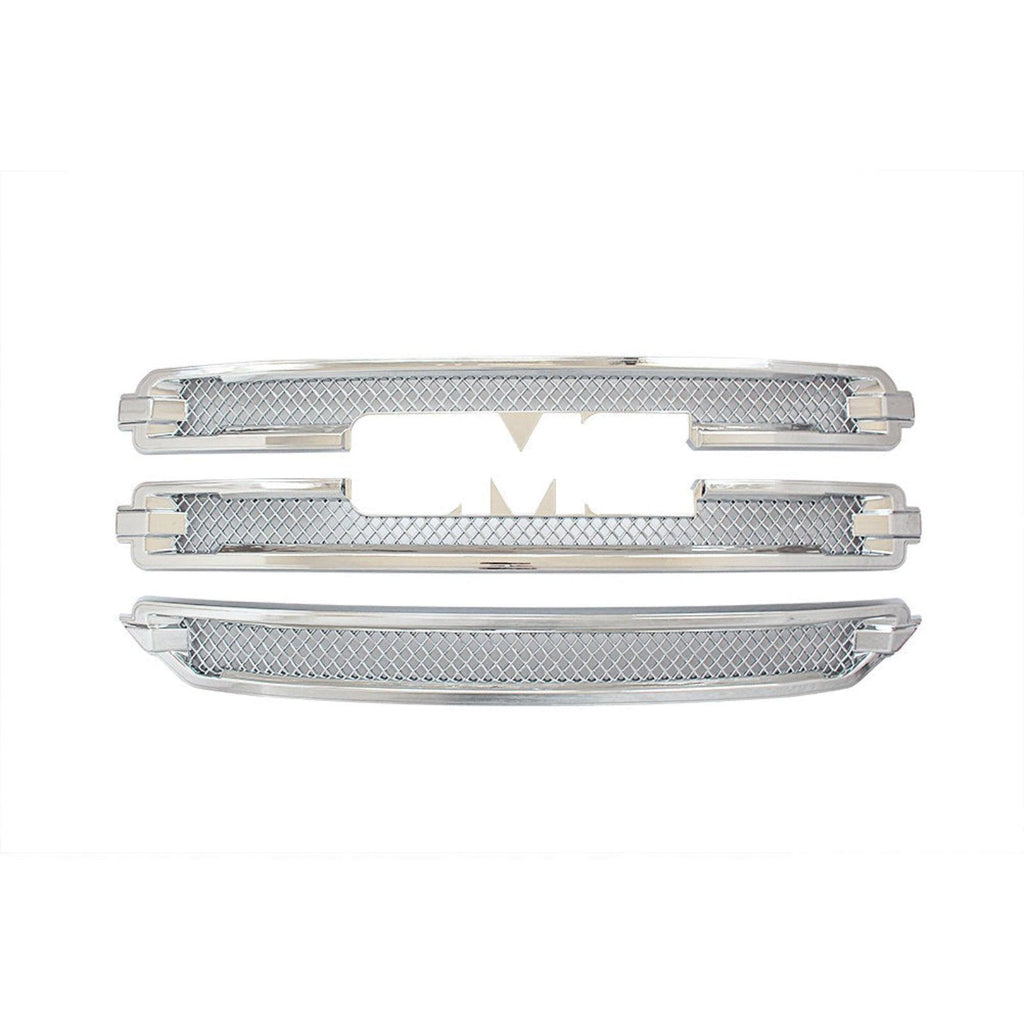 NINTE For 2016 - 2018 GMC Sierra 1500 Grille Overlay Grille Covers Chrome/Gloss Black - NINTE