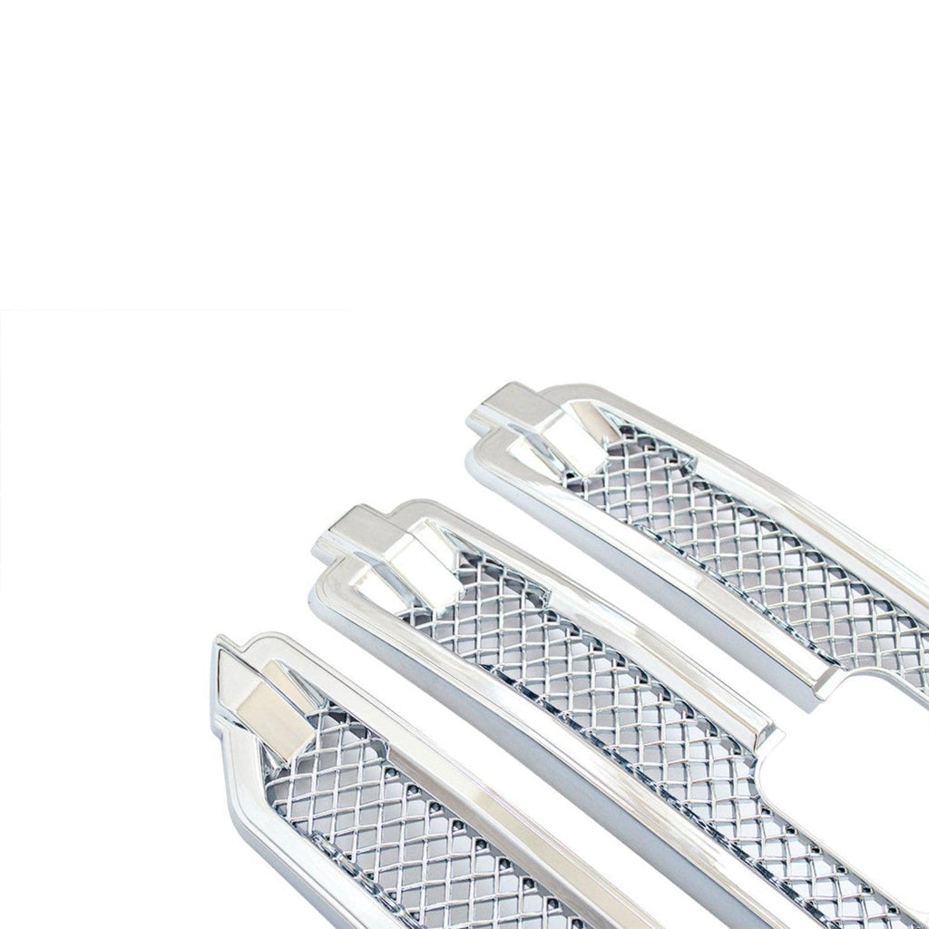 NINTE For 2016 - 2018 GMC Sierra 1500 Grille Overlay Grille Covers Chrome/Gloss Black - NINTE