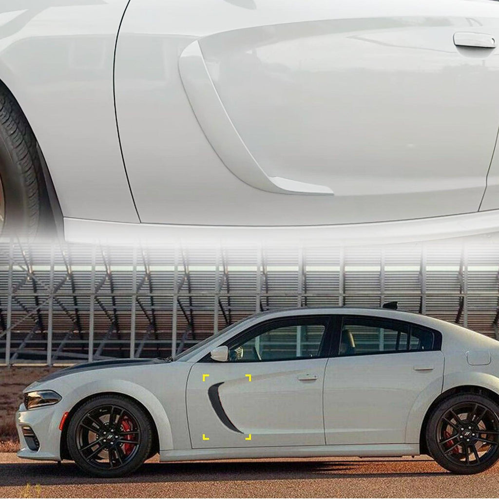 NINTE For 2015 - 2023 Dodge Charger Add - On Outside Garnish Scoop Vent Cover Side Vent Front Door Side Fender Scoops Fin Vents Cover - NINTE