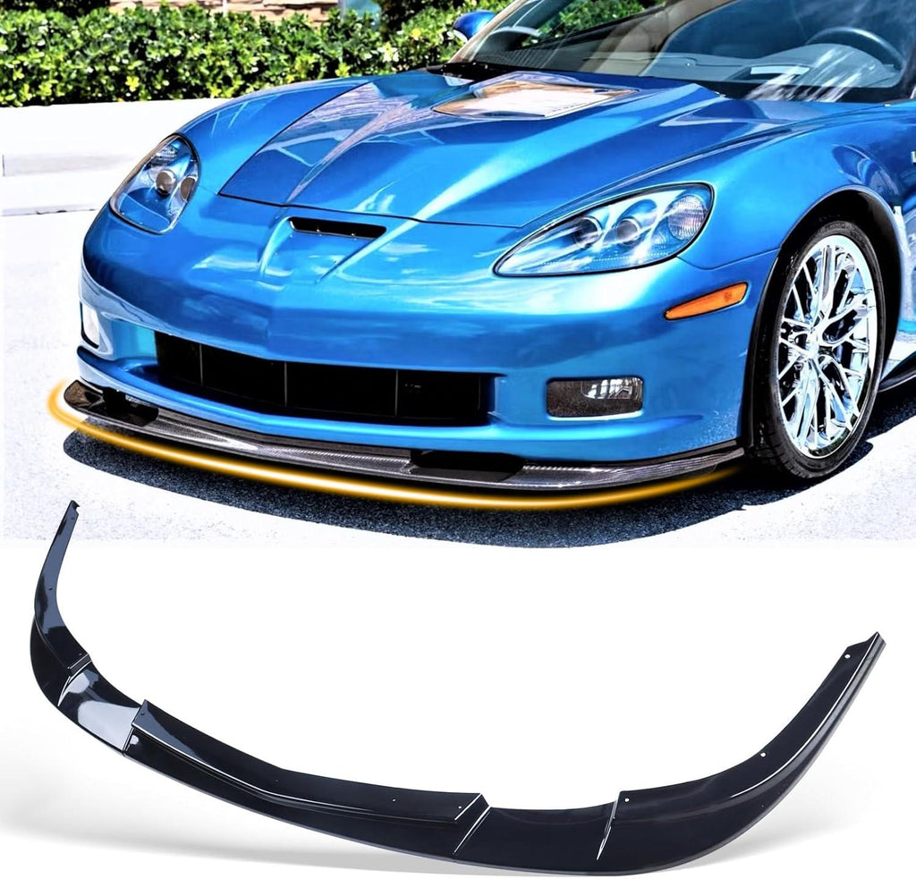 NINTE For 2005 - 2013 Chevy Corvette C6 Z06 Front Splitter ABS ZR1 Style Front Bumper Lip - NINTE