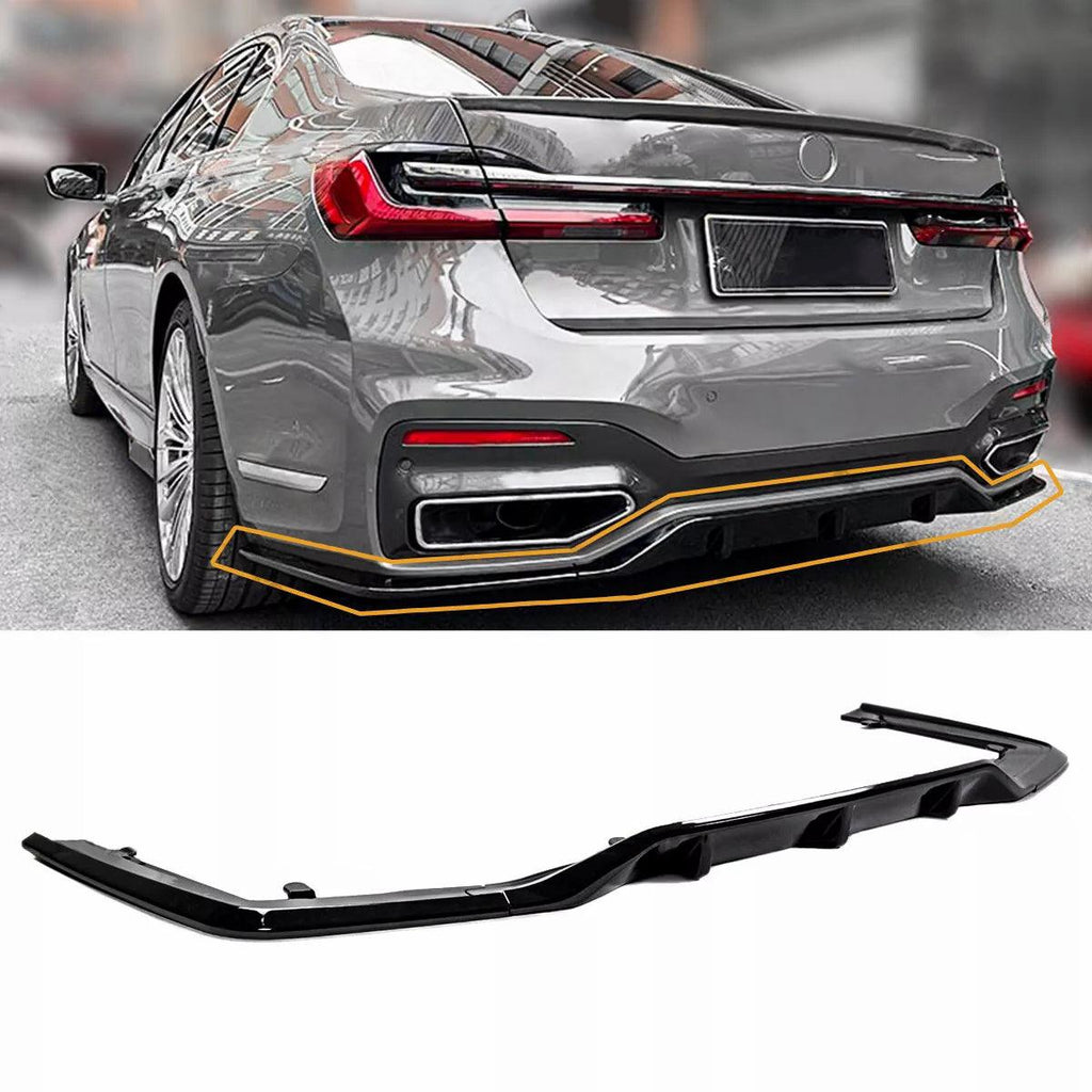 NINTE For 2019 - 2022 BMW G11 G12 7 Series M Sport R Style Glossy Black Shark Fin Rear Diffuser - NINTE