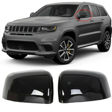 Cargar imagen en el visor de la galería, NINTE Mirror Covers for 2011 - 2022 Jeep Grand Cherokee 2011 - 2023 Dodge Durango ABS Gloss Black A PairHalf Overlays - NINTE